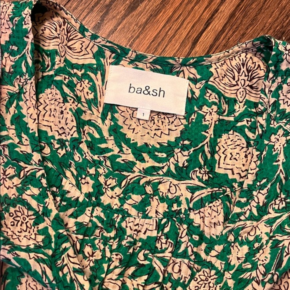 Ba & Sh Plume Printed Midi Dress - Green - Picture 7 of 14